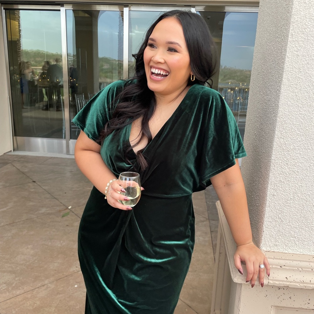 Revelry Gwen Velvet Dress in Emerald-613 size 16 Regular Maxi Length